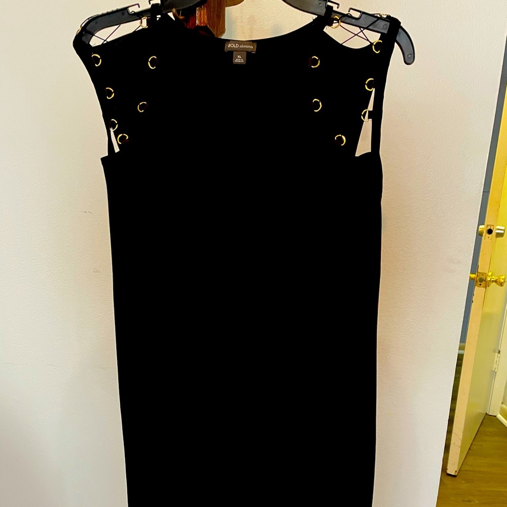Little black Bold Elements dress. Midi length